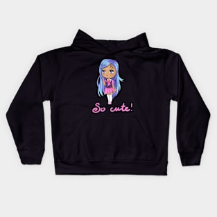 So cute chibi girl! Kids Hoodie